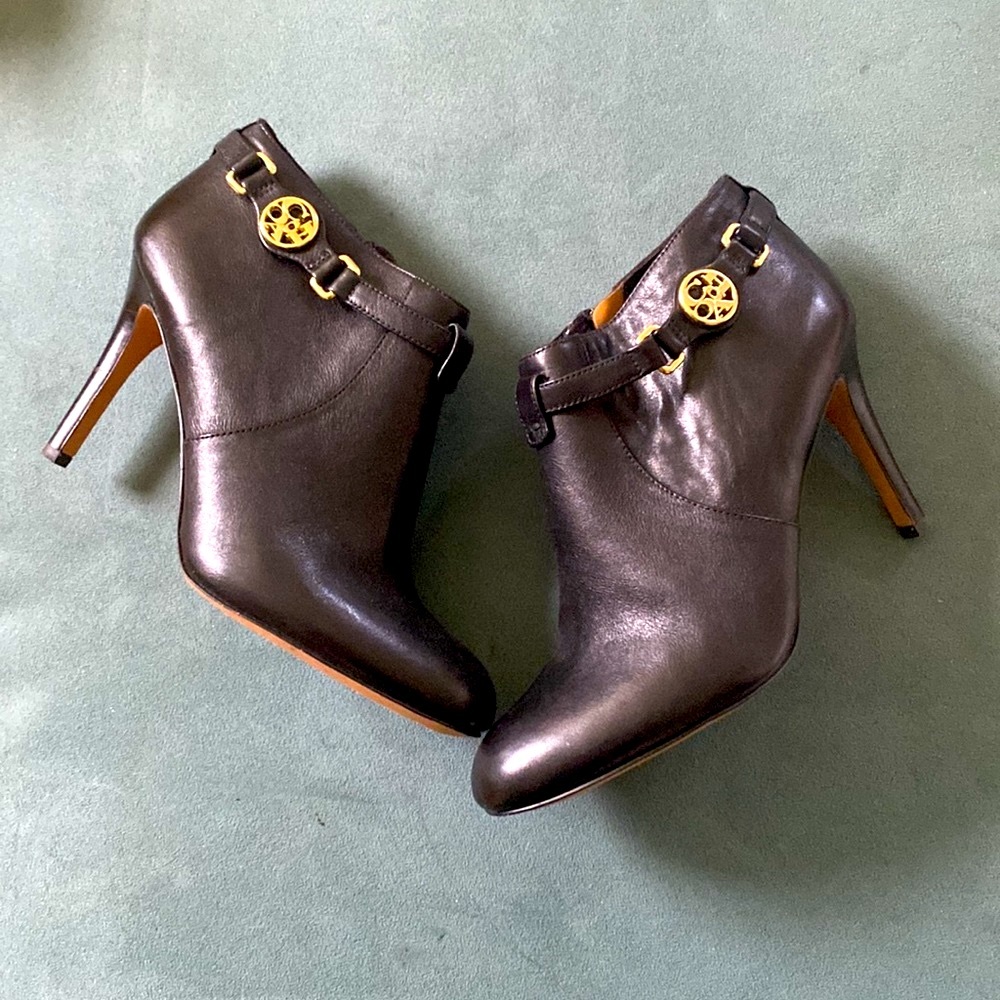 Coach Black Leather High Heel Booties